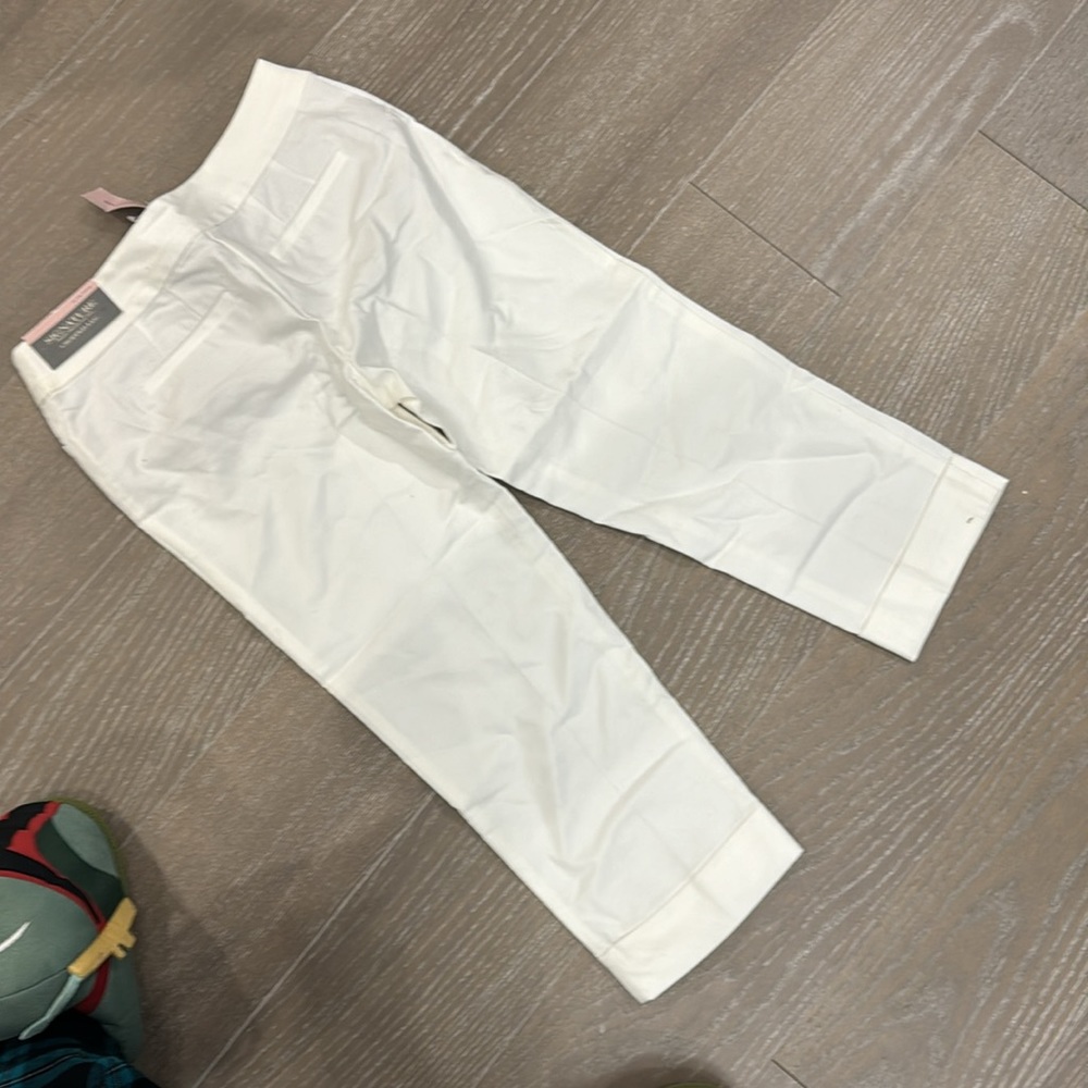 Ann Taylor Cropped signature petite 0P dress pants white - Picture 3 of 3